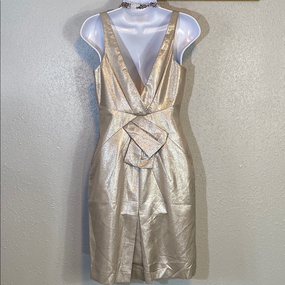 Karen Millen Silver Pleated Sheath Cocktail Dress - Picture 5 of 7